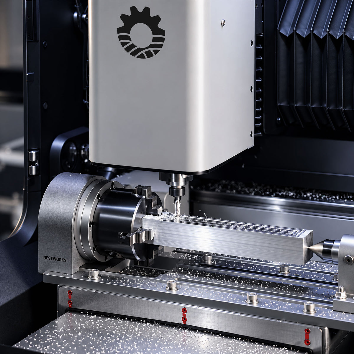 C500 Desktop CNC machining an aluminum workpiece