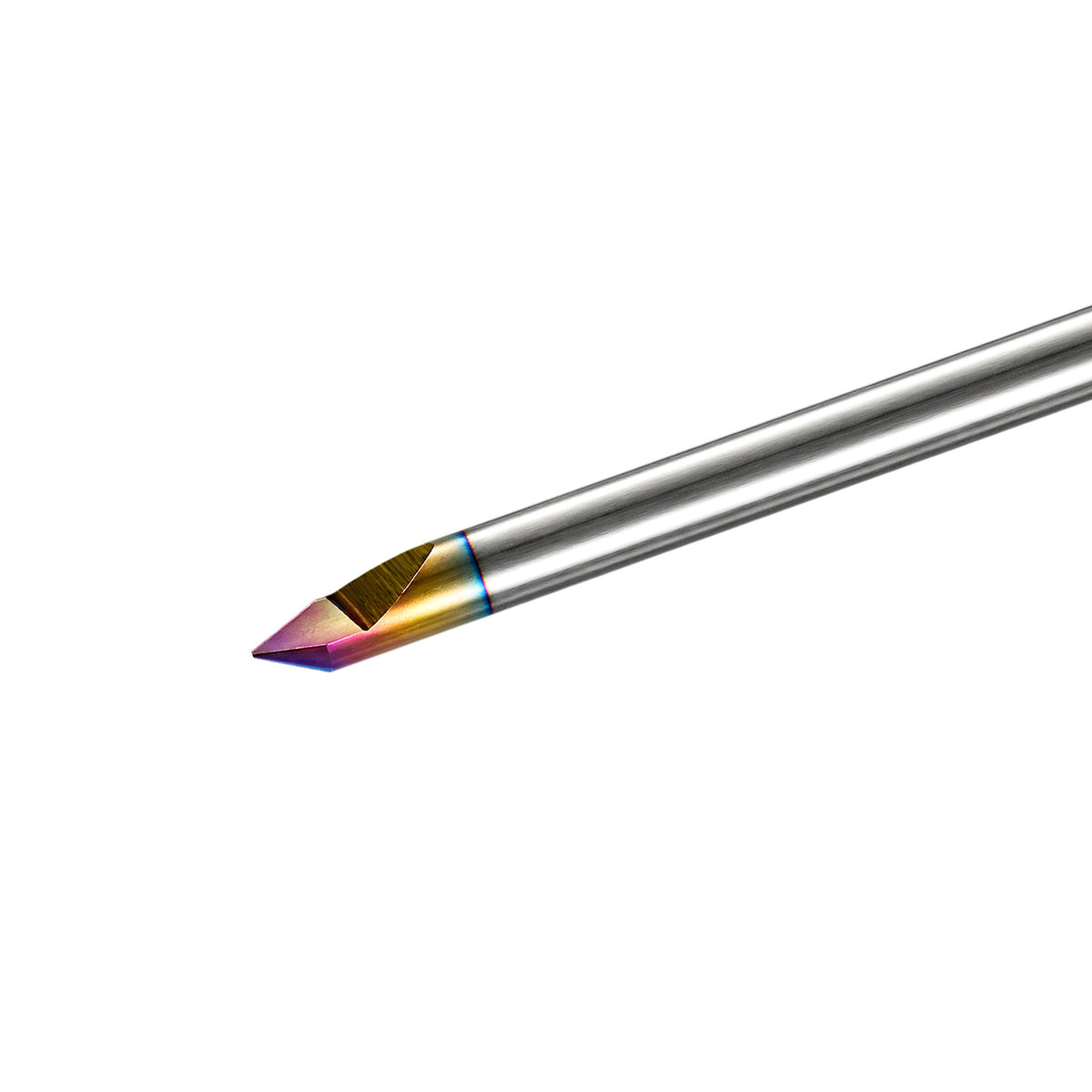 DLC 1-Flute 60° V-Bit Cutting Edge Angled View – 3mm Shank