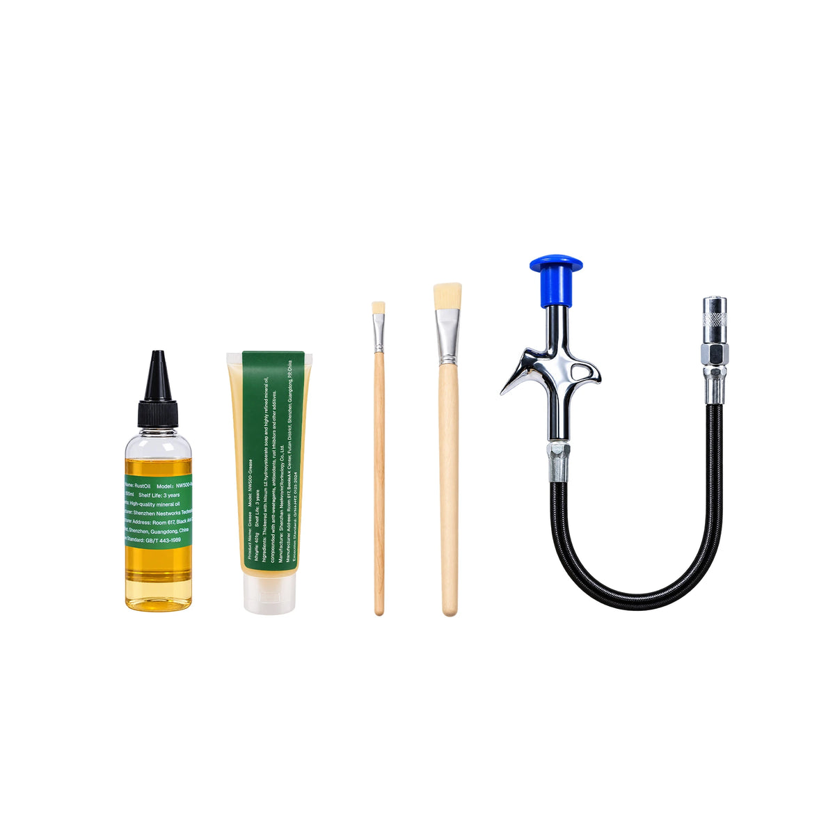 Maintenance Kit with lubrication and cleaning supplies for CNC machines