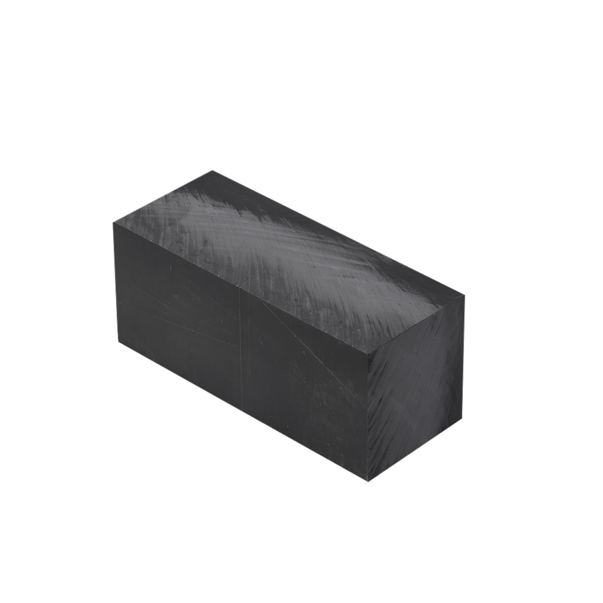 Black POM plastic block, 120 × 50 × 50 mm