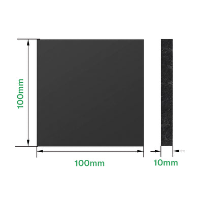 Black ABS plastic sheet, 100 × 100 × 10 mm