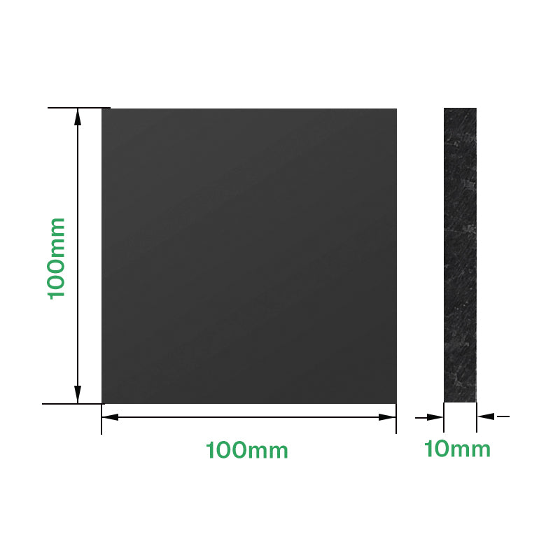 Black ABS plastic sheet, 100 × 100 × 10 mm