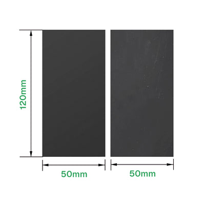 Black ABS plastic block, 120 × 50 × 50 mm