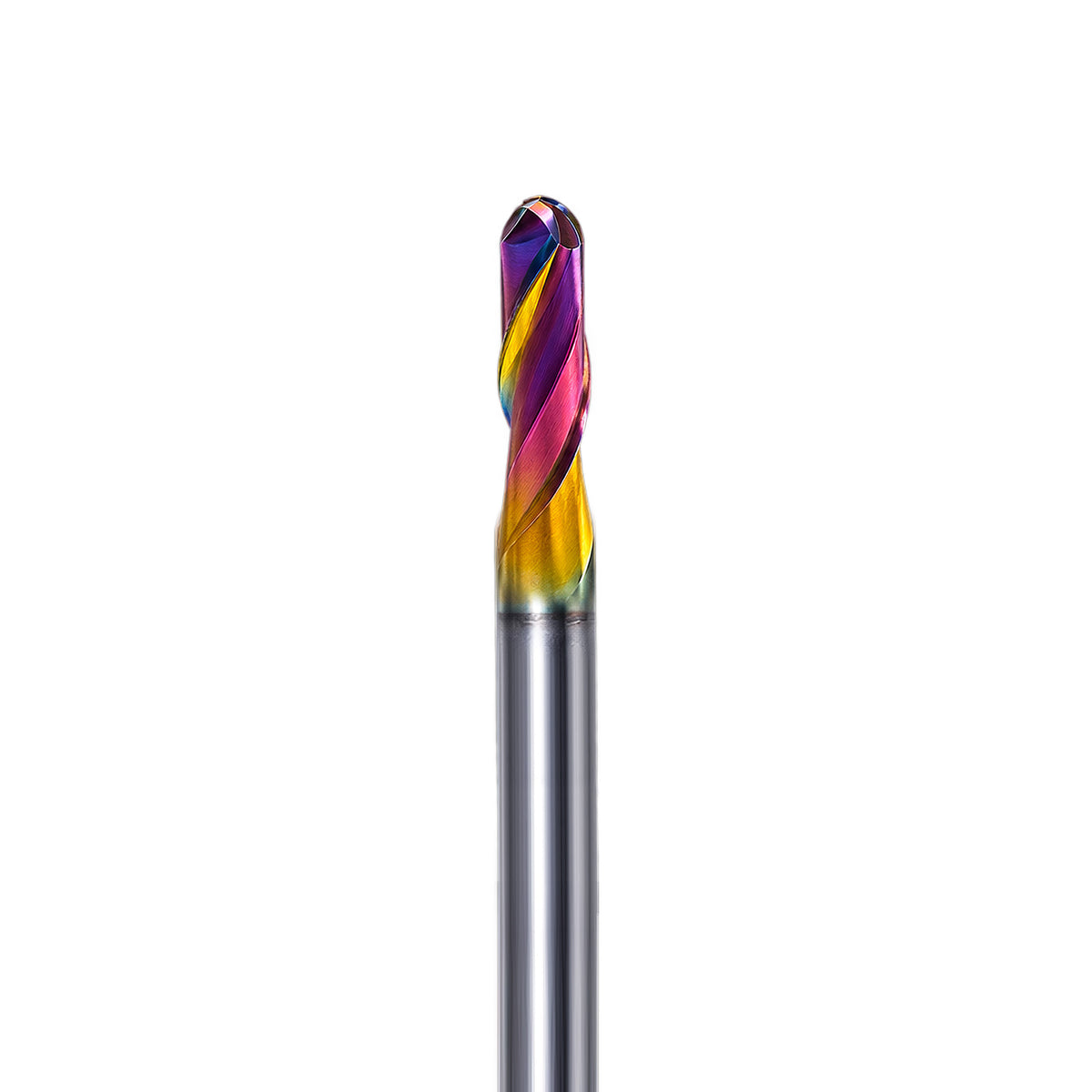 Close-up of DLC-coated ball nose cutting edge