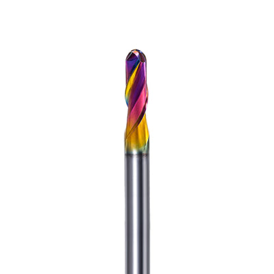 Close-up of DLC-coated ball nose cutting edge