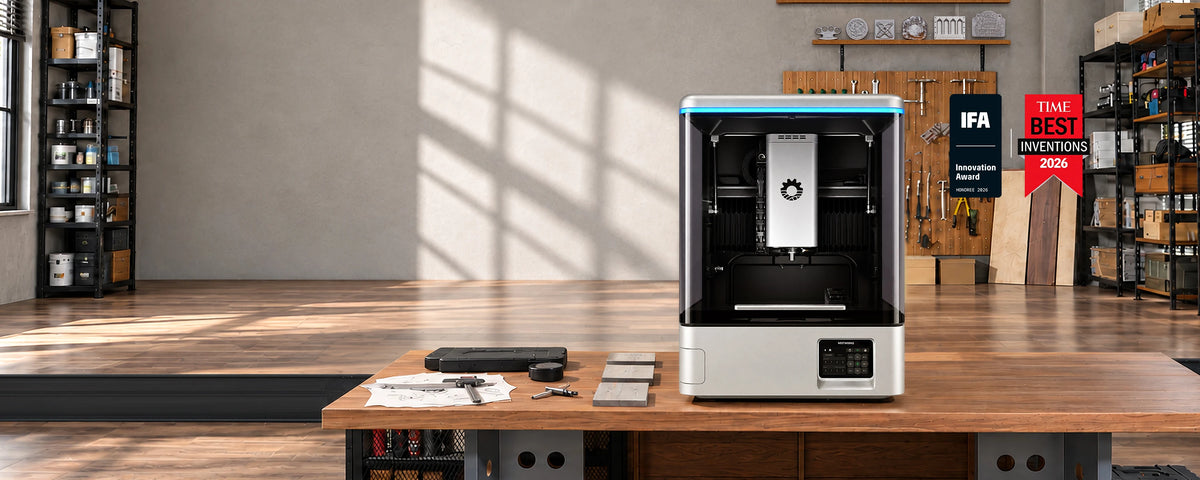 C500 Desktop CNC in a workshop with finished machining projects